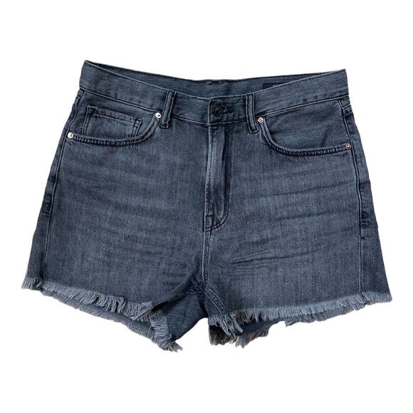 ALLSAINTS Yanni Cut Off Denim Shorts in Washed Black Womens Size 28 - Picture 2 of 6
